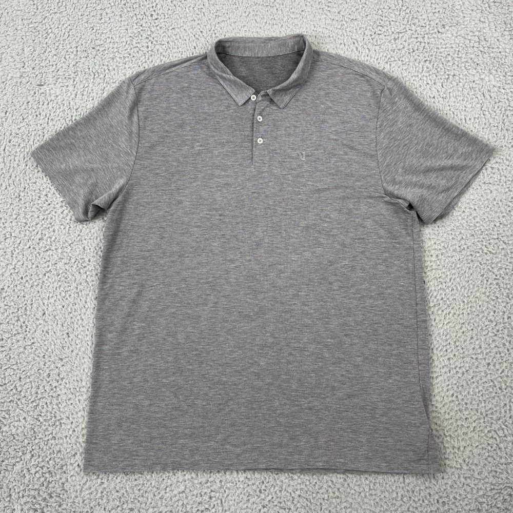 Vuori Knit Twill Polo Mens XXL Gray Short Sleeve Performance Shirt V1004